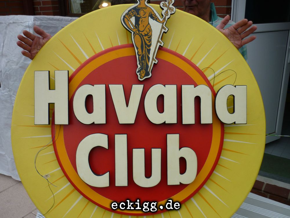 Havana Club Logo - Holt Schild mit Beleuchtung für Cocktail Bar in Cuxhaven